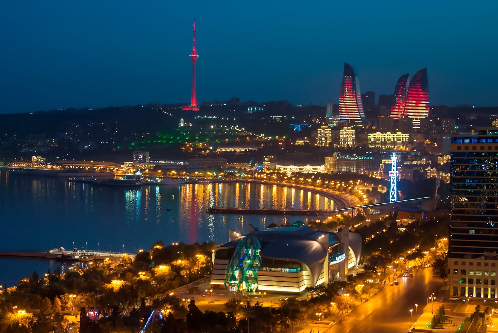 Baku Flame Towers Night View